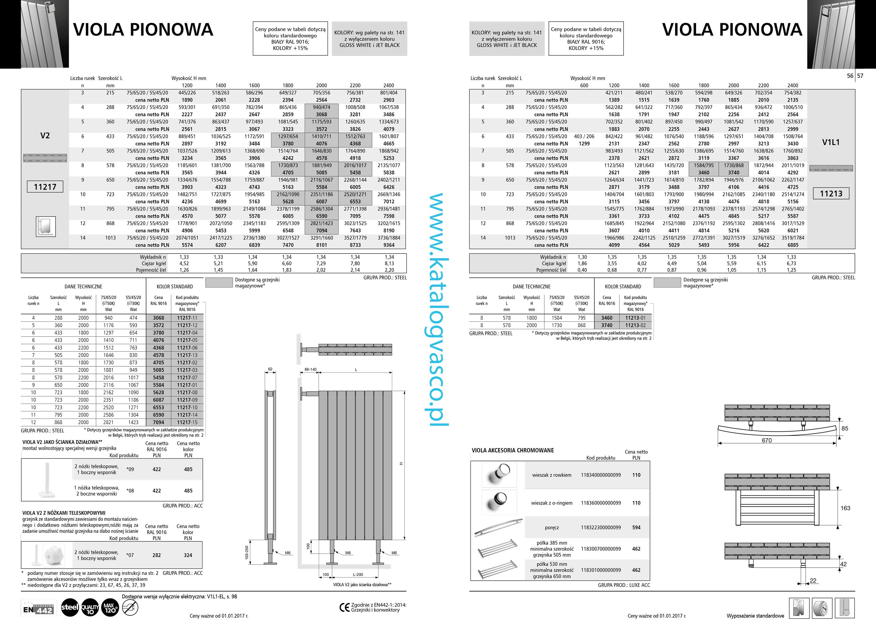 Katalog Vasco 2017 - Grzejnik Viola Pionowa V2