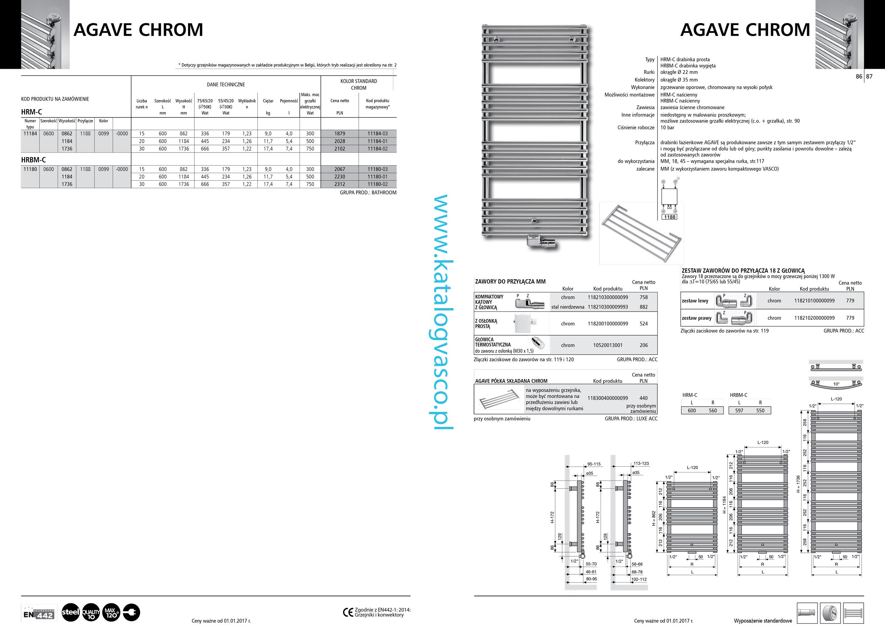 Katalog Vasco 2017 - Grzejnik Agave - wersja chromowana